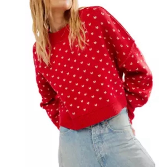 Free People Women's Patterned Easy Street Cropped Sweater - Picture 2 of 6